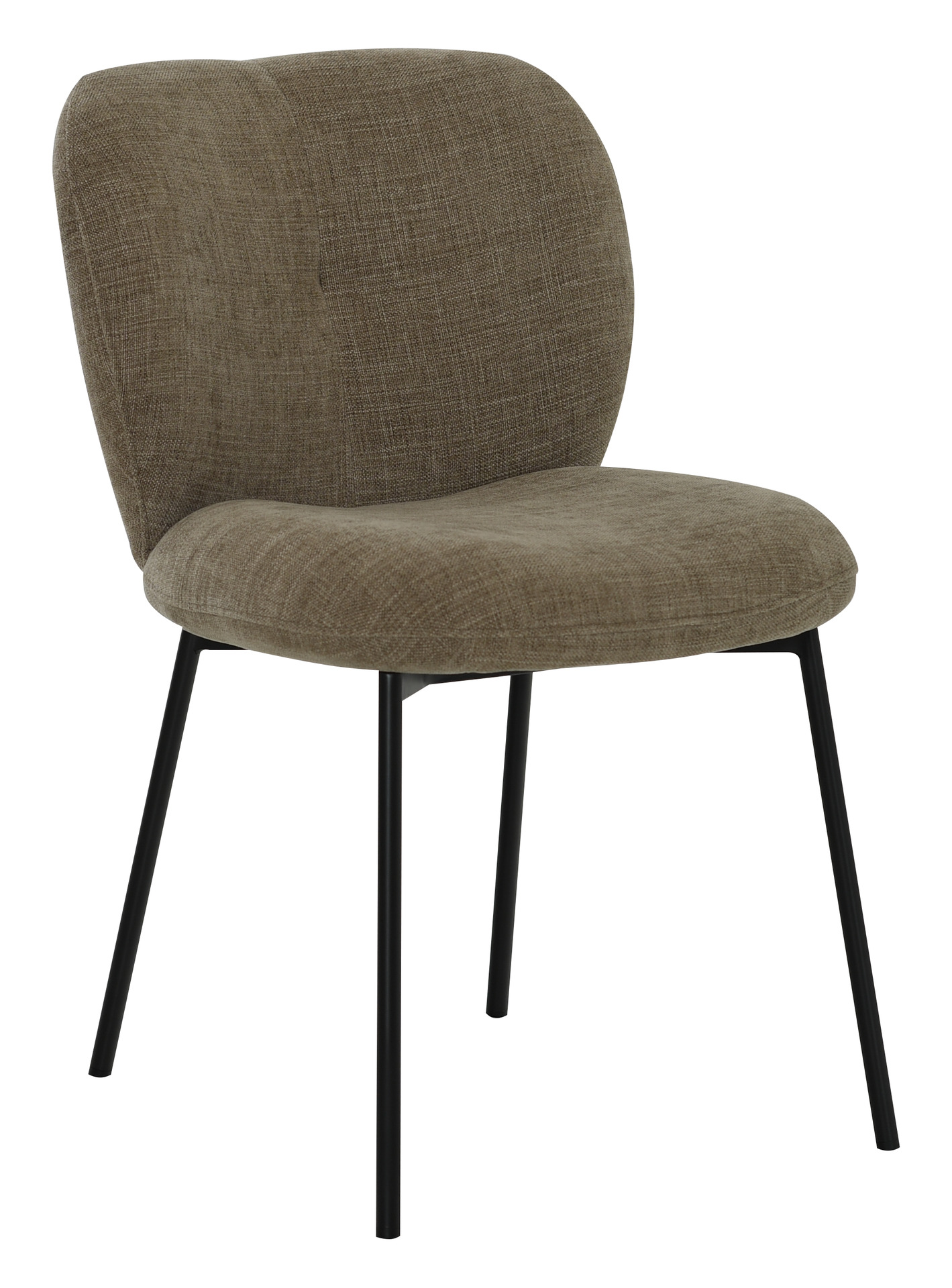 NIVA Matstol tyg taupe, svart metall, en produkt av hög kvalitet till bra pris från Ulfåsa möbler