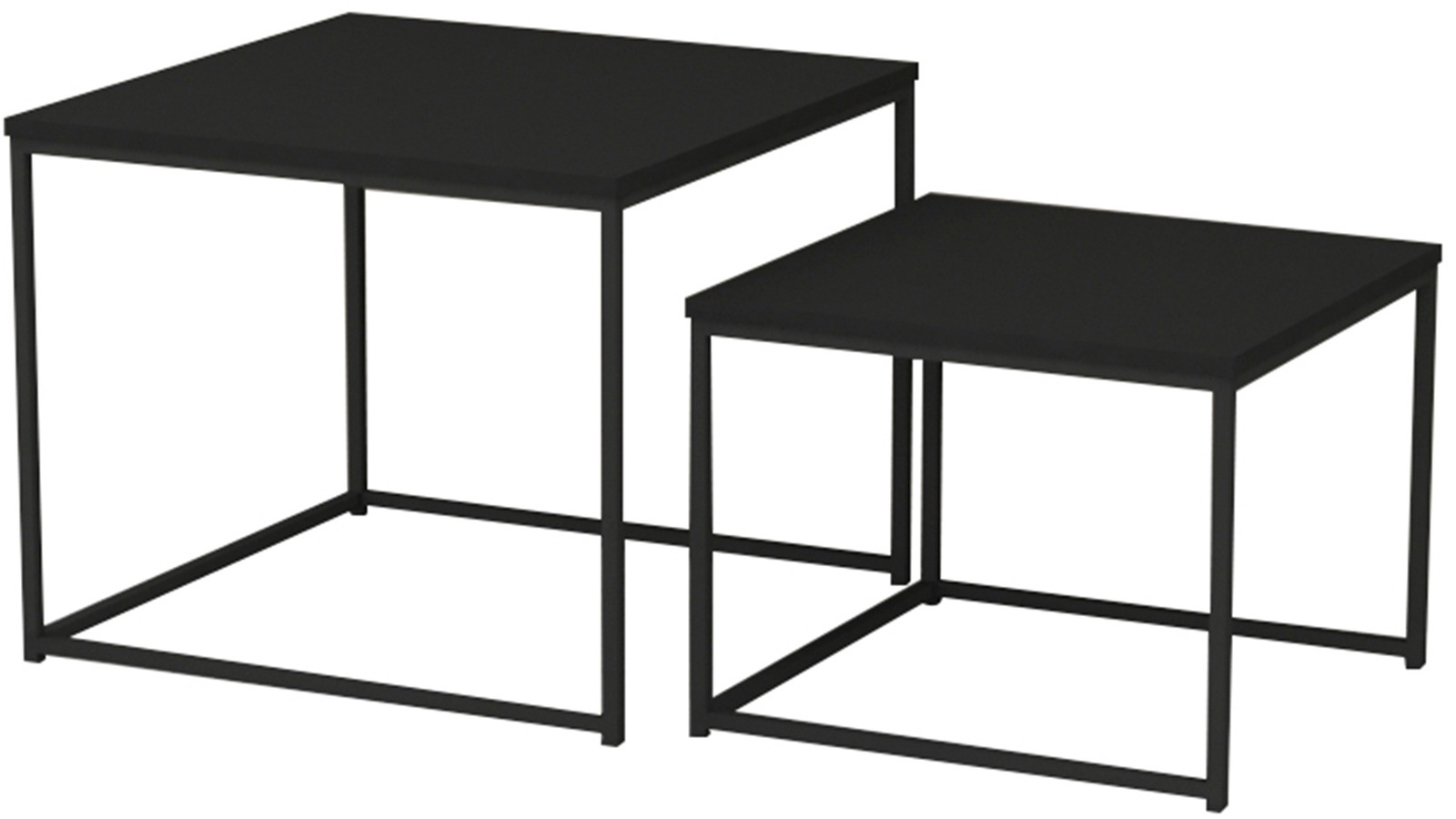 DUETT Sidobord set, fyrkant, svart,Omont, en produkt av hög kvalitet till bra pris från Ulfåsa möbler