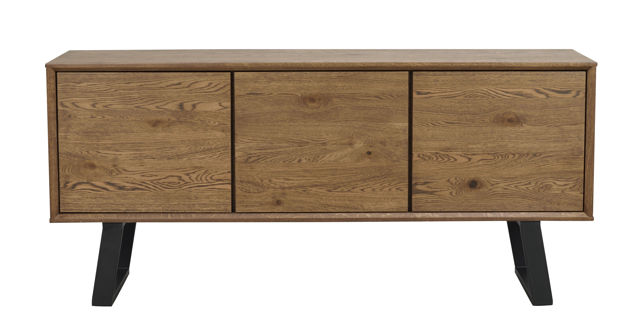 Sideboard 160 brun ek/svart metall