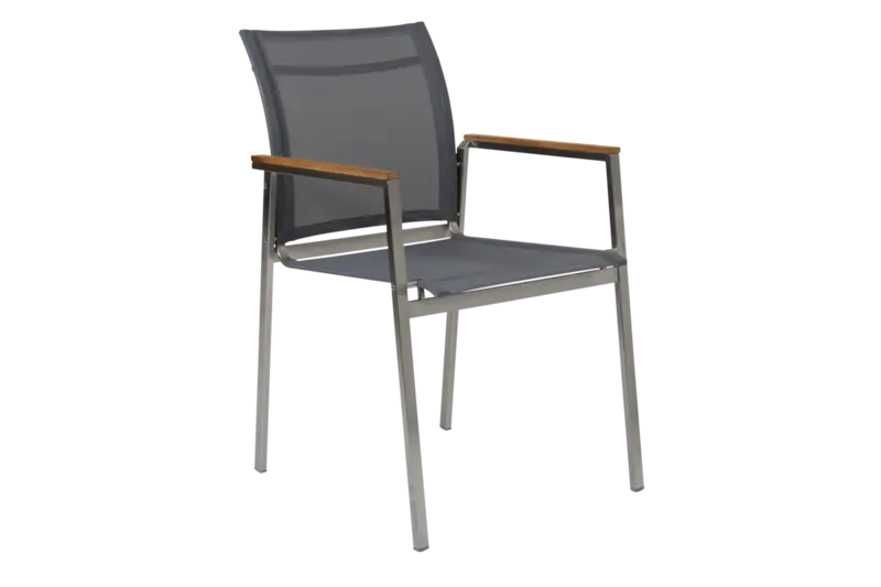 Stapelstol, teak/grå