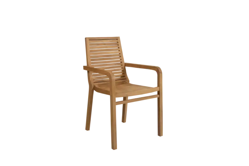 Karmstol stapelbar, teak, stapelbar