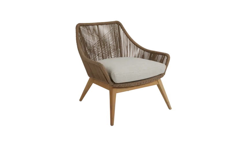Fåtölj natur med beige dyna 77 x 86 cm