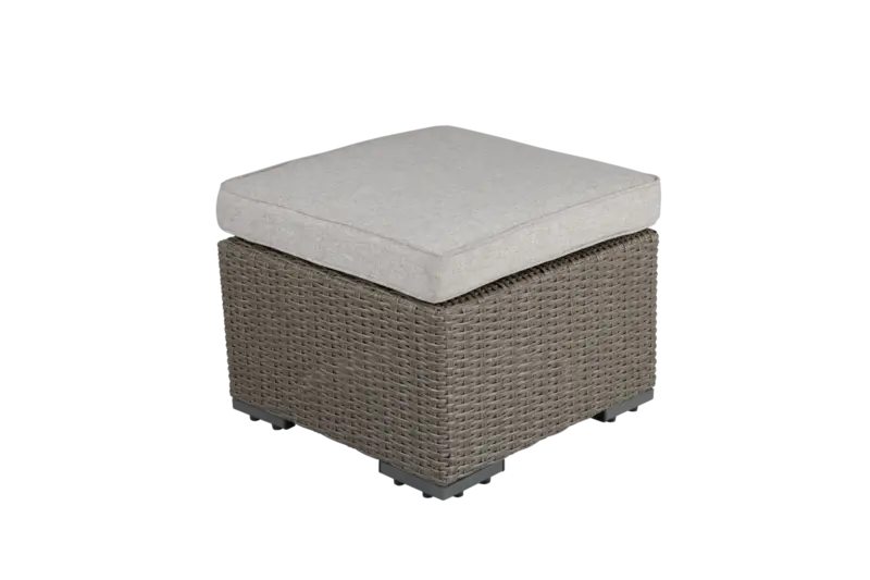 Fotpall beige med beige dyna 50 x 54 cm