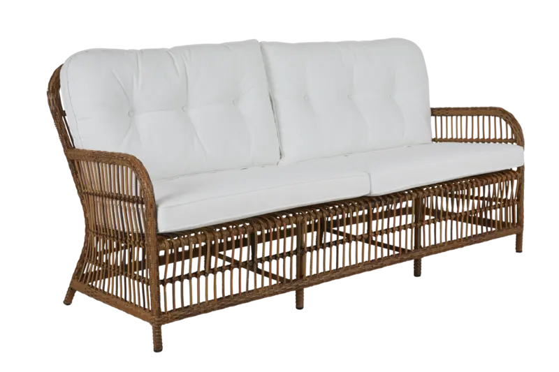 3-sitssoffa natur med offwhite dyna