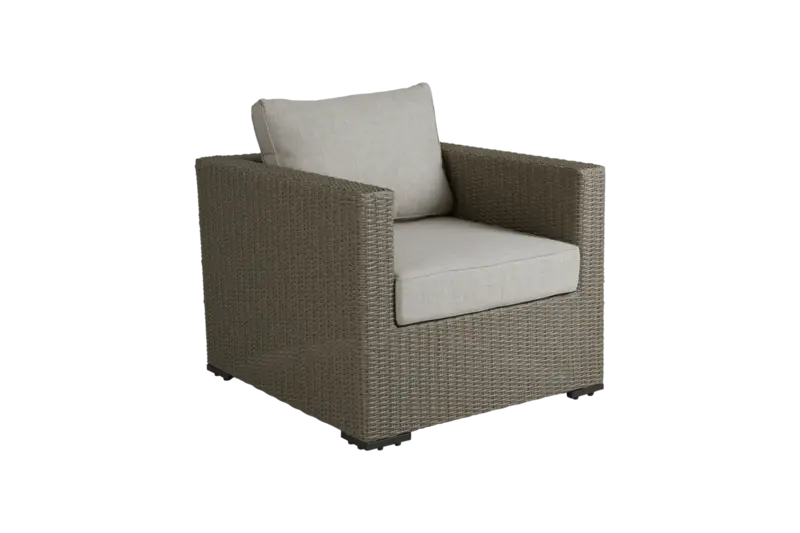 Fåtölj beige med beige dyna