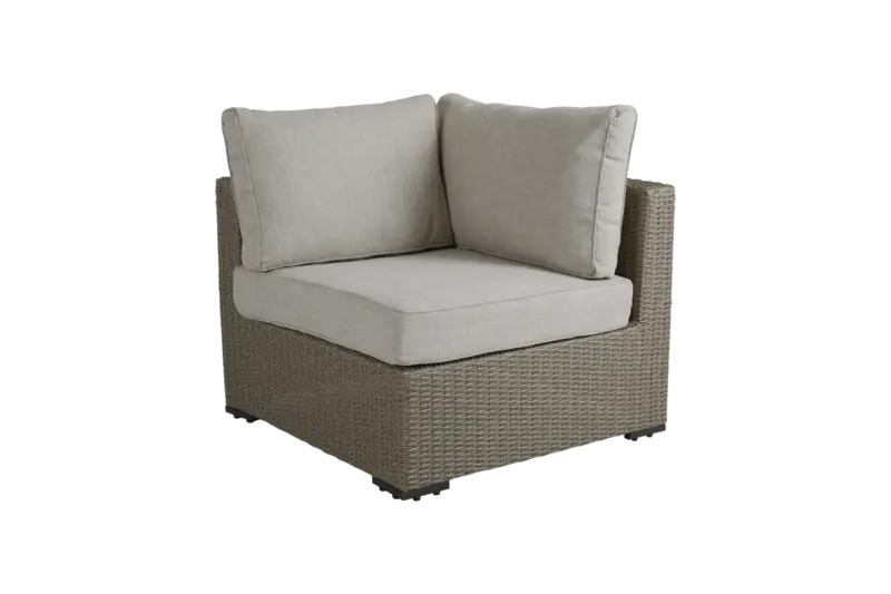 Funkia byggbar trädgårdssoffa hörndel beige