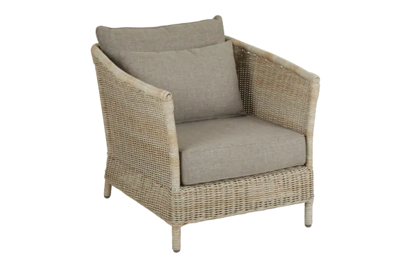 Fåtölj beige med dyna