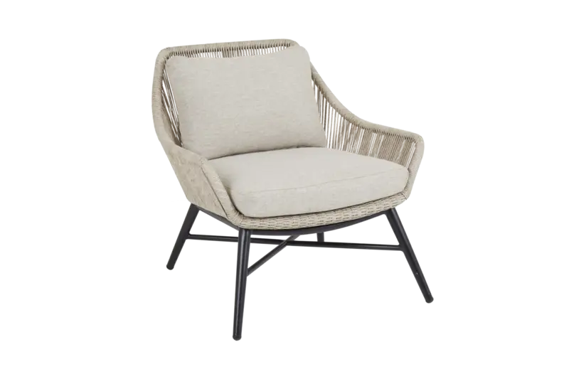 Fåtölj beige twist med beige dyna