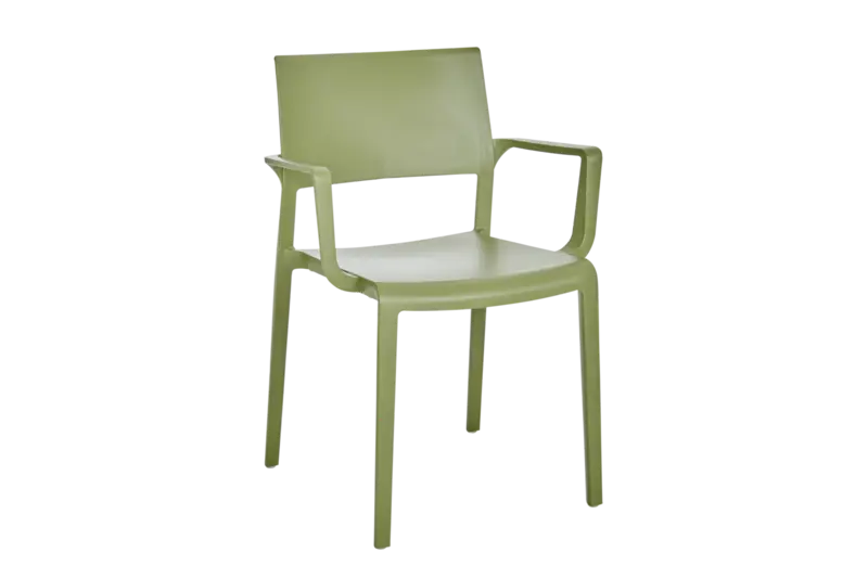 Stol med karm - olive green, stapelbar