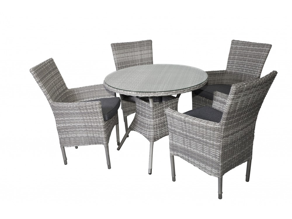 Windsor bord 90cm runt glas, antracit