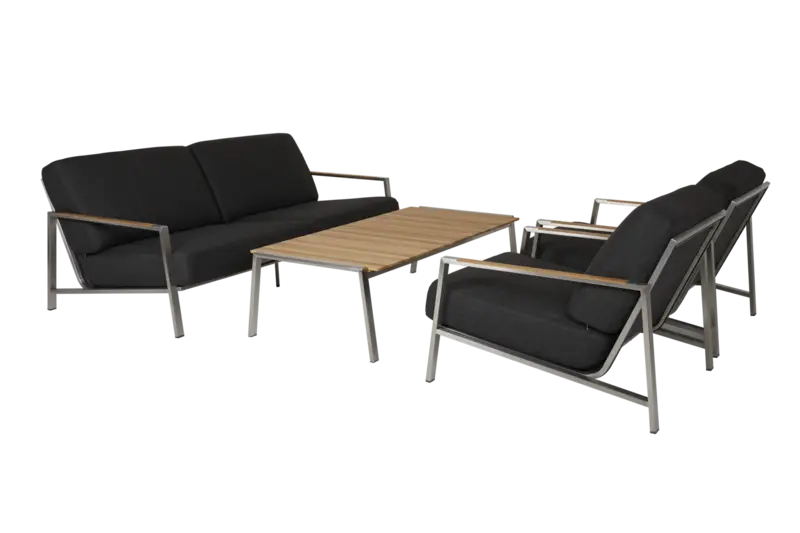 Naos 2,5-sits soffa Rostfritt stål/Nearly black, en produkt av hög kvalitet till bra pris från Ulfåsa möbler