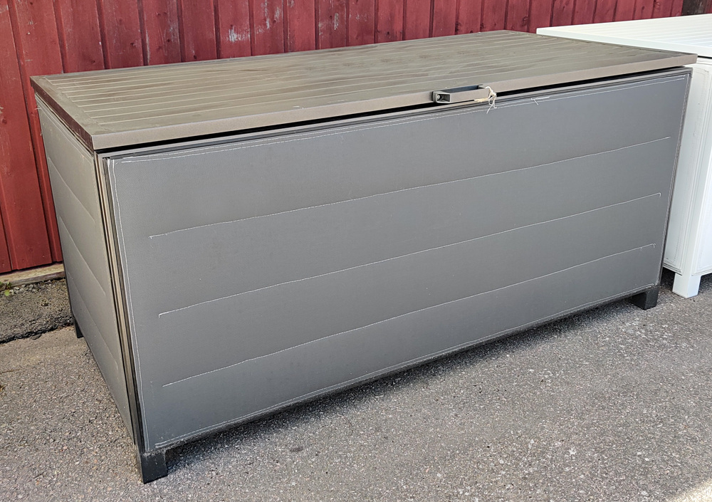 Dynbox aluminium/textilene antracit 158x79x72