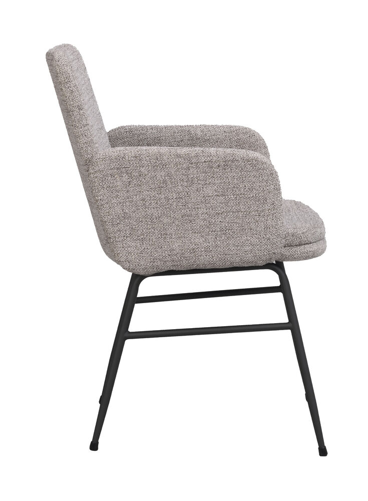 Conklin karmstol mörkbeige tyg/svarta metallben, en produkt av hög kvalitet till bra pris från Ulfåsa möbler