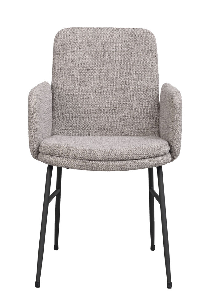 Conklin karmstol mörkbeige tyg/svarta metallben, en produkt av hög kvalitet till bra pris från Ulfåsa möbler